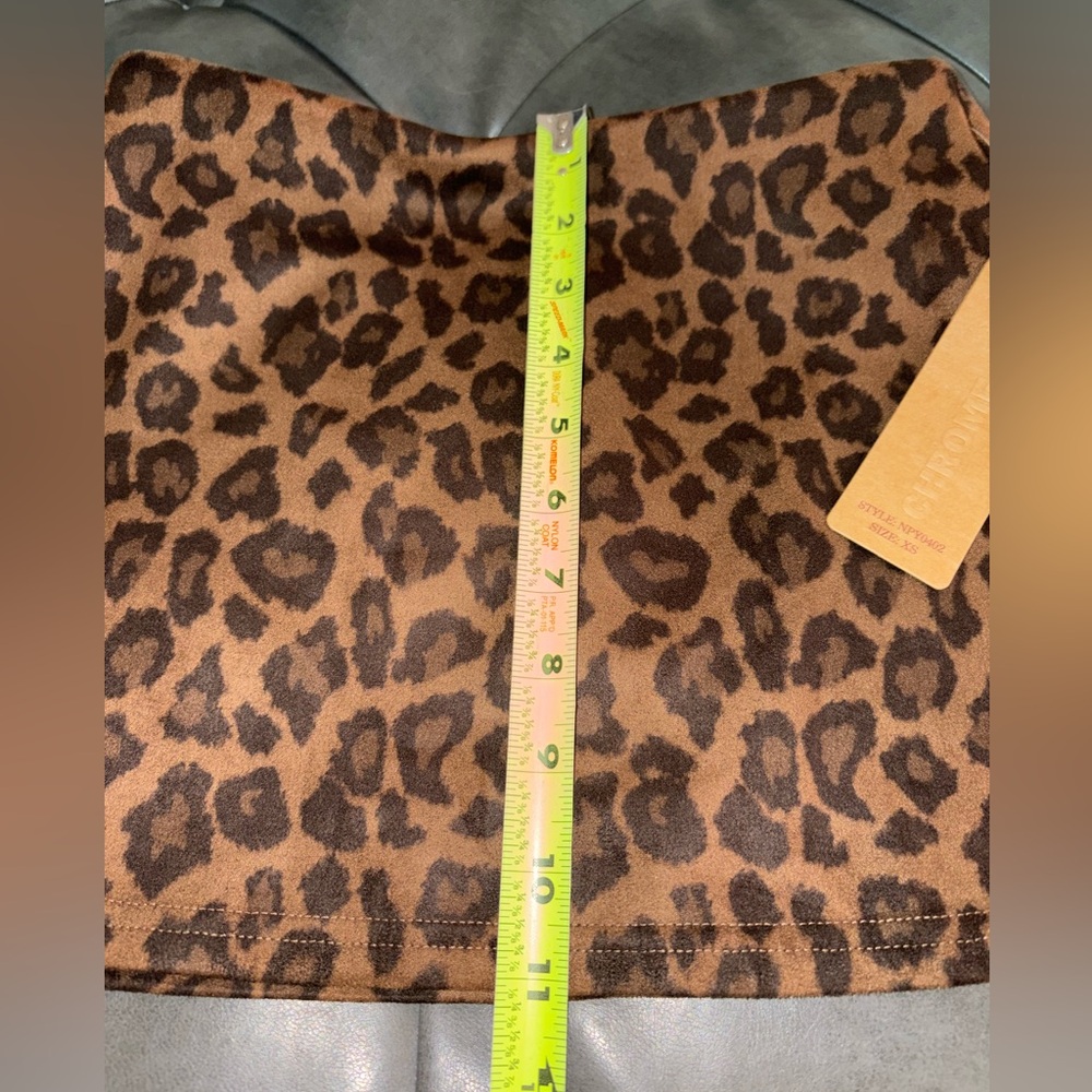 Leopard Print Shaping Skirt Super Soft Stretch Brown Black Lined size XS - Picture 5 of 7